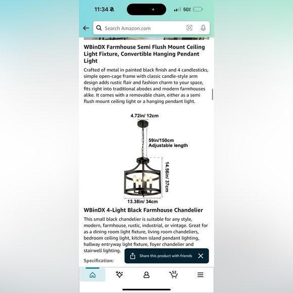 Farmhouse Antique Style Light Home Decor Kitchen Bathroom Light Black New Unused - Picture 7 of 11